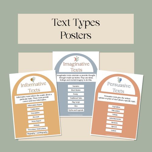 Resource preview 1 for Text Type Posters