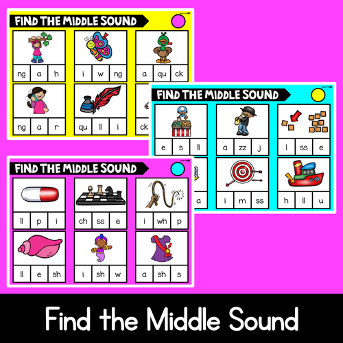 Resource preview 4 for Digital Phonics Slides for Common Digraphs - Beginning, Middle & End Sounds