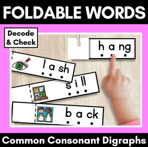 Consonant Digraph Word Foldable Strips - Decodable Words for Phonics ...