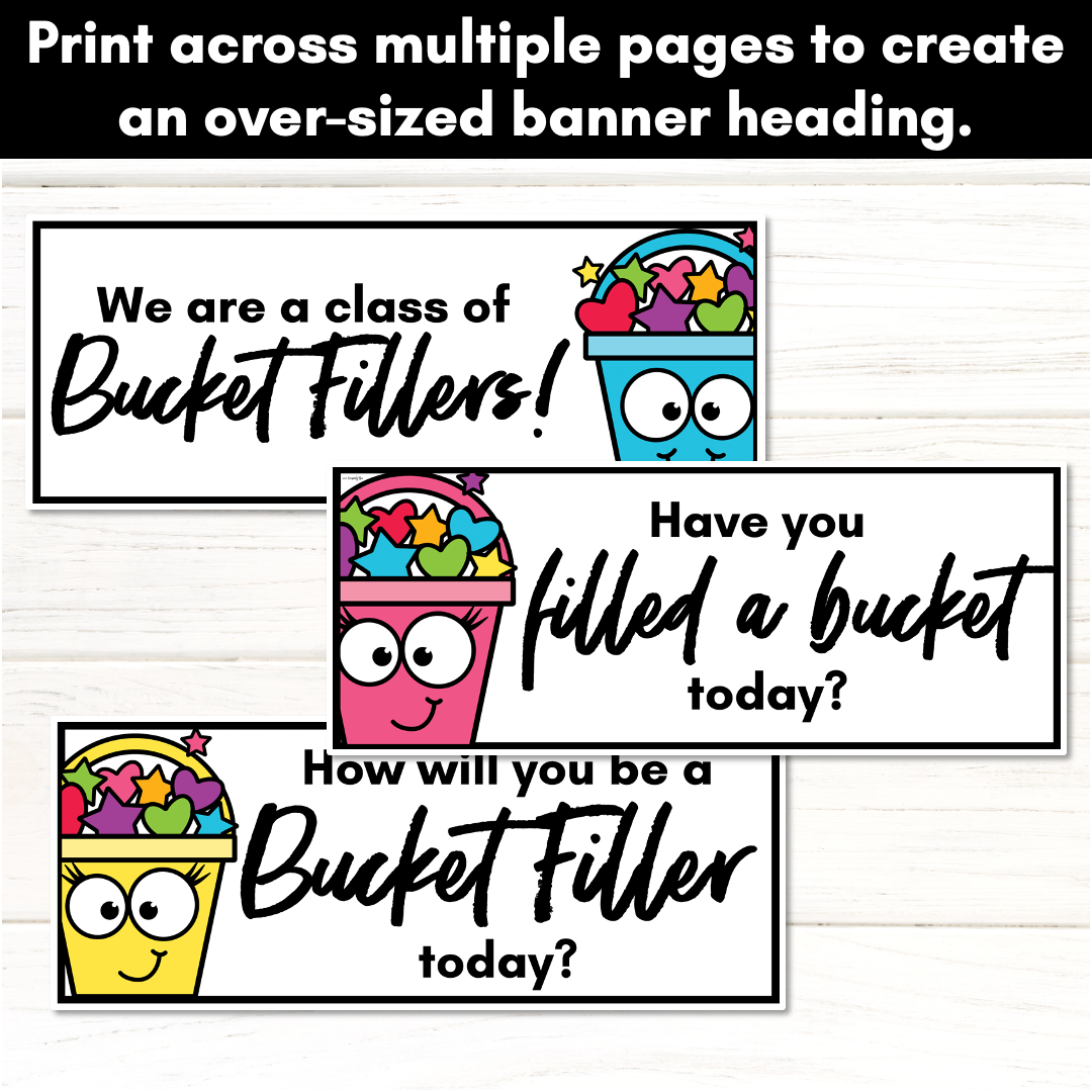bucket-filler-heading-posters-mrs-learning-bee for Bucket Filler Pledge Free Printable Bucket Filler Heading Posters - Mrs Learning Bee for Bucket Filler Pledge Free Printable