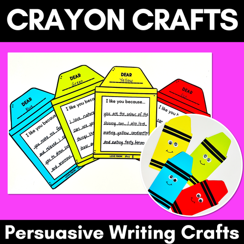 Resource preview 1 for Crayon Crafts - Persuasive Writing & Opinion Writing Crafts - The Day The Crayons Quit