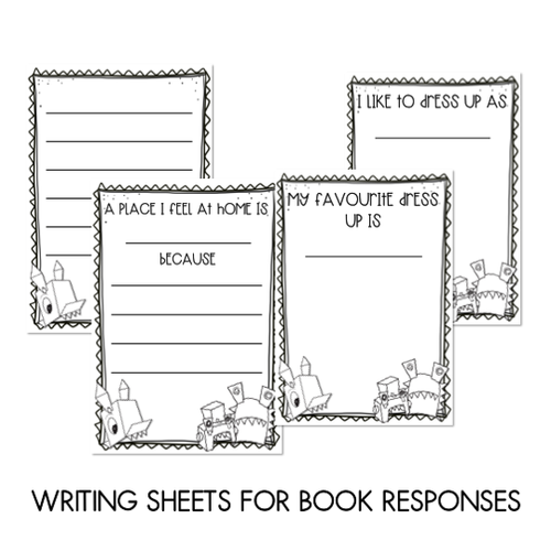 Resource preview 3 for The Dress Up Box- Craft and Writing Sheets - Book Week 2019