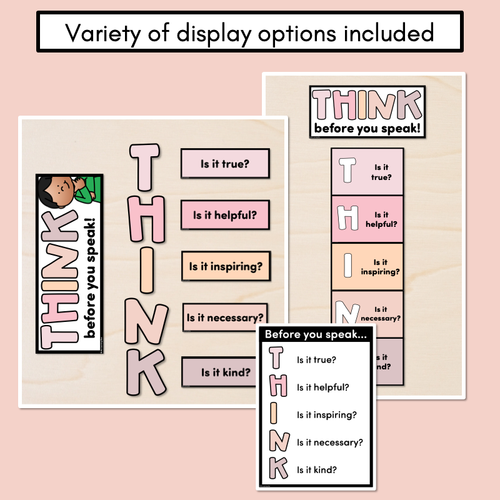 Resource preview 2 for THINK Acronym Posters - Neutral Classroom Decor