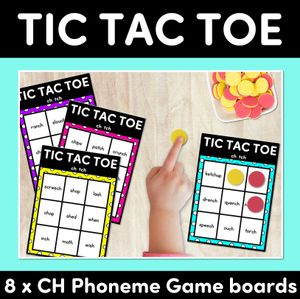 TIC TAC TOE GAME for Consonant Phoneme CH, TCH - No Prep Phonics Game