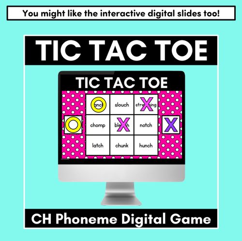 Resource preview 5 for TIC TAC TOE GAME for Consonant Phoneme CH, TCH - No Prep Phonics Game