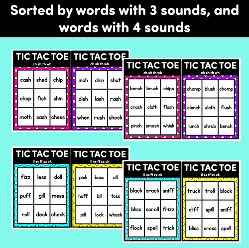 Resource preview 3 for TIC TAC TOE GAME for Consonant Digraphs - No Prep Phonics Game