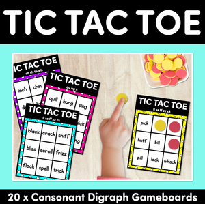 TIC TAC TOE GAME for Consonant Digraphs - No Prep Phonics Game