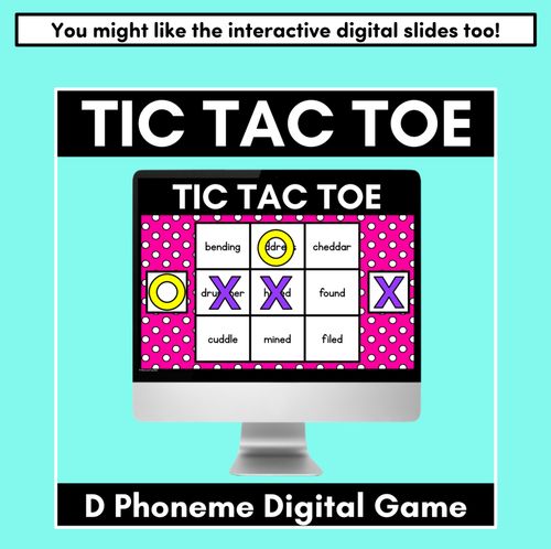 Resource preview 5 for TIC TAC TOE GAME for Consonant Phoneme D, DD, ED - No Prep Phonics Game