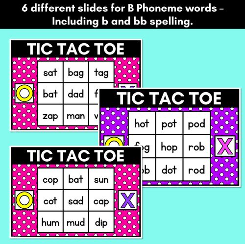 Resource preview 2 for DIGITAL TIC TAC TOE for Consonant Phoneme B, BB - Phonics Activity for PowerPoint