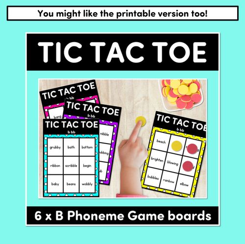 Resource preview 4 for DIGITAL TIC TAC TOE for Consonant Phoneme B, BB - Phonics Activity for PowerPoint