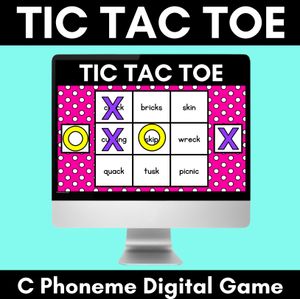 DIGITAL TIC TAC TOE for Consonant Phoneme C, CK, K - Phonics Activity for PowerPoint