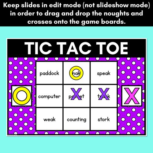 Resource preview 3 for DIGITAL TIC TAC TOE for Consonant Phoneme C, CK, K - Phonics Activity for PowerPoint