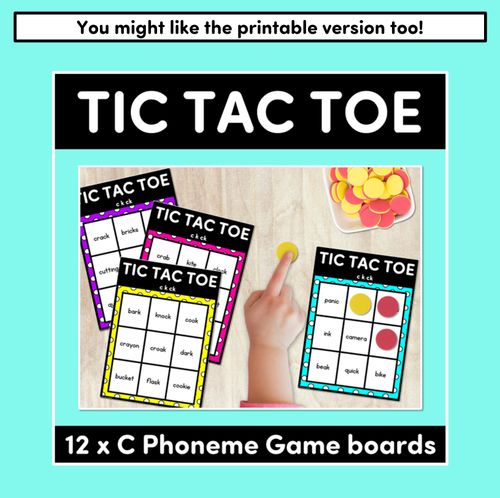 Resource preview 4 for DIGITAL TIC TAC TOE for Consonant Phoneme C, CK, K - Phonics Activity for PowerPoint