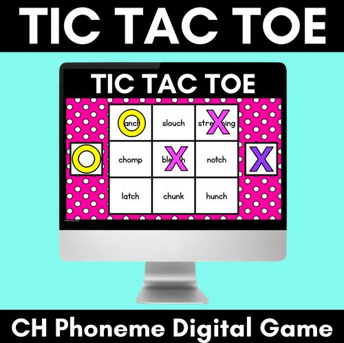 Resource preview 1 for DIGITAL TIC TAC TOE for Consonant Phoneme CH, TCH - Phonics Activity for PowerPoint