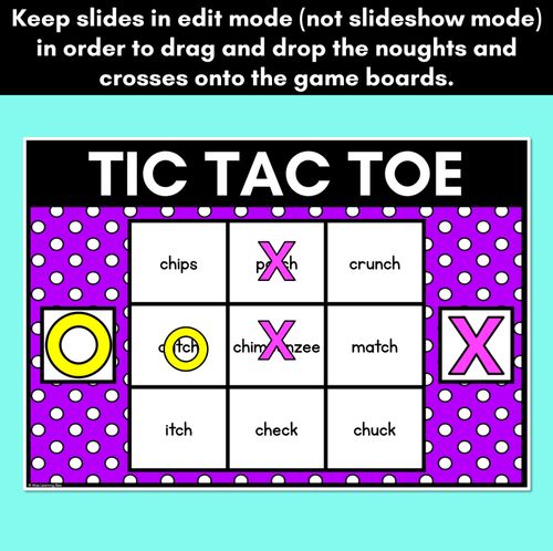 Resource preview 3 for DIGITAL TIC TAC TOE for Consonant Phoneme CH, TCH - Phonics Activity for PowerPoint