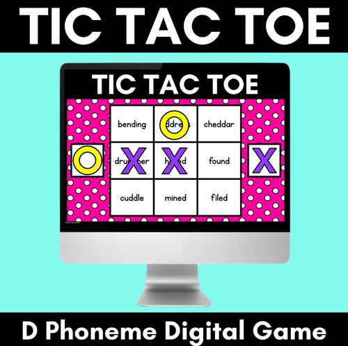 Resource preview 1 for DIGITAL TIC TAC TOE for Consonant Phoneme D, DD, ED - Phonics Activity for PowerPoint