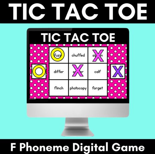 Resource preview 1 for DIGITAL TIC TAC TOE for Consonant Phoneme F, FF, PH - Phonics Activity for PowerPoint