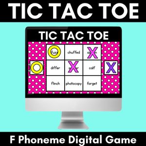 DIGITAL TIC TAC TOE for Consonant Phoneme F, FF, PH - Phonics Activity for PowerPoint