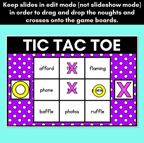 Resource preview 3 for DIGITAL TIC TAC TOE for Consonant Phoneme F, FF, PH - Phonics Activity for PowerPoint