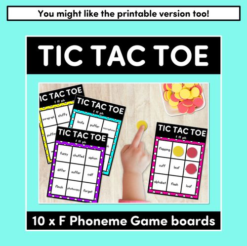 Resource preview 4 for DIGITAL TIC TAC TOE for Consonant Phoneme F, FF, PH - Phonics Activity for PowerPoint