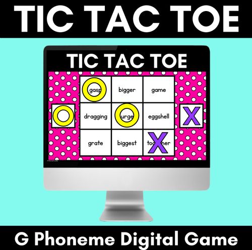 Resource preview 1 for DIGITAL TIC TAC TOE for Consonant Phoneme G, GG - Phonics Activity for PowerPoint