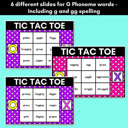 Resource preview 2 for DIGITAL TIC TAC TOE for Consonant Phoneme G, GG - Phonics Activity for PowerPoint