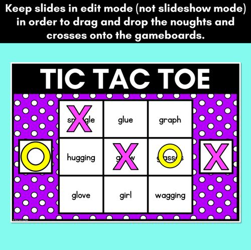 Resource preview 3 for DIGITAL TIC TAC TOE for Consonant Phoneme G, GG - Phonics Activity for PowerPoint