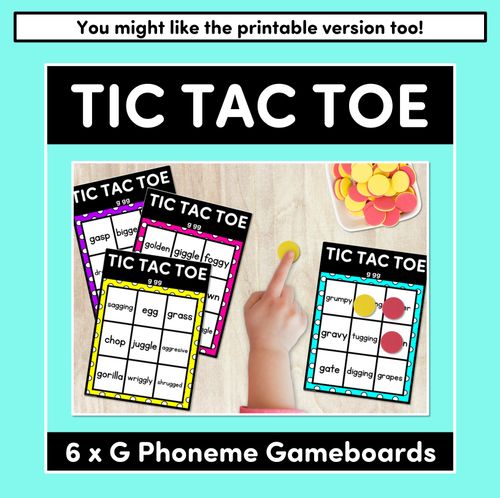 Resource preview 4 for DIGITAL TIC TAC TOE for Consonant Phoneme G, GG - Phonics Activity for PowerPoint