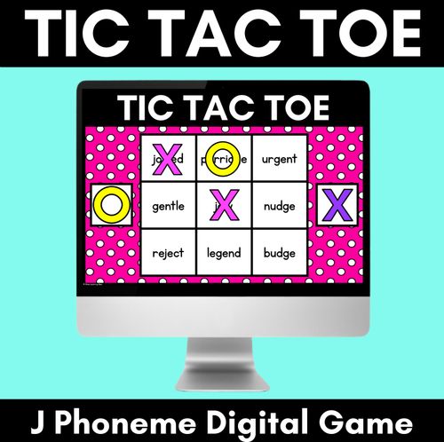 Resource preview 1 for DIGITAL TIC TAC TOE for Consonant Phoneme J, G, DGE - Phonics Activity for PowerPoint