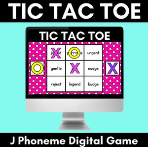 DIGITAL TIC TAC TOE for Consonant Phoneme J, G, DGE - Phonics Activity for PowerPoint