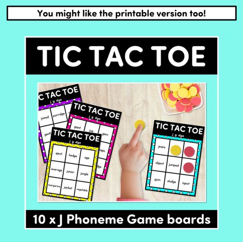 Resource preview 4 for DIGITAL TIC TAC TOE for Consonant Phoneme J, G, DGE - Phonics Activity for PowerPoint