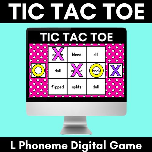 Resource preview 1 for DIGITAL TIC TAC TOE for Consonant Phoneme L, LL, LE - Phonics Activity for PowerPoint