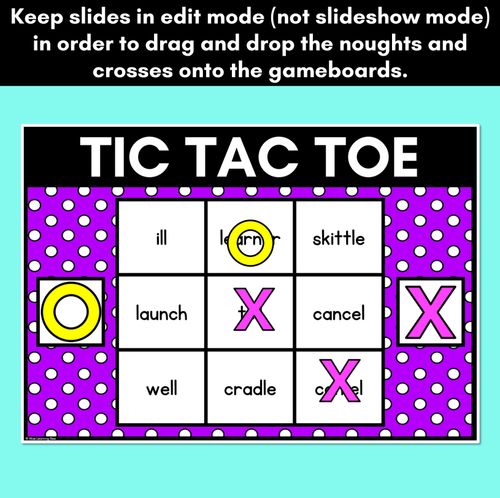 Resource preview 3 for DIGITAL TIC TAC TOE for Consonant Phoneme L, LL, LE - Phonics Activity for PowerPoint