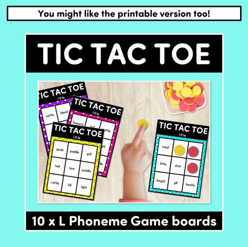 Resource preview 4 for DIGITAL TIC TAC TOE for Consonant Phoneme L, LL, LE - Phonics Activity for PowerPoint