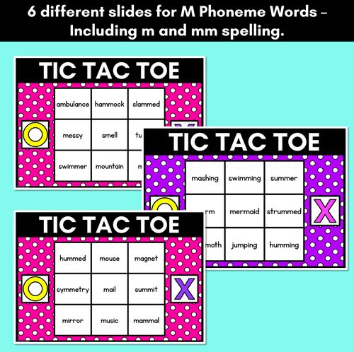 Resource preview 2 for DIGITAL TIC TAC TOE for Consonant Phoneme M, MM - Phonics Activity for PowerPoint