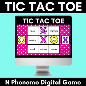 DIGITAL TIC TAC TOE for Consonant Phoneme N, NN,KN - Phonics Activity for PowerPoint