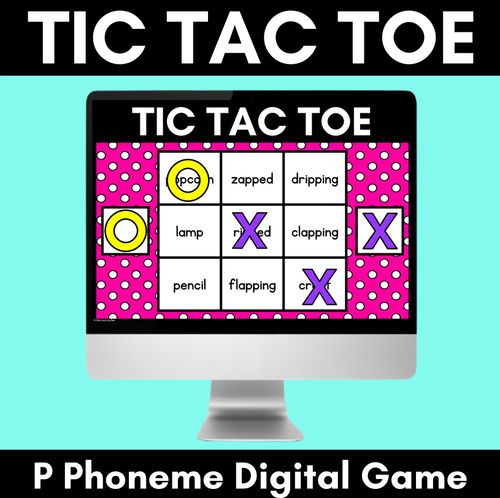 Resource preview 1 for DIGITAL TIC TAC TOE for Consonant Phoneme P, PP - Phonics Activity for PowerPoint