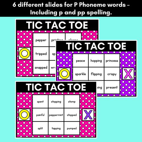 Resource preview 2 for DIGITAL TIC TAC TOE for Consonant Phoneme P, PP - Phonics Activity for PowerPoint