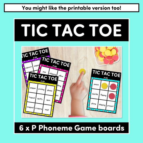 Resource preview 4 for DIGITAL TIC TAC TOE for Consonant Phoneme P, PP - Phonics Activity for PowerPoint