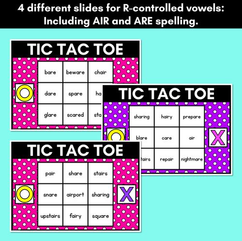 Resource preview 2 for DIGITAL TIC TAC TOE for R-Controlled AIR ARE - Phonics Activity for PowerPoint