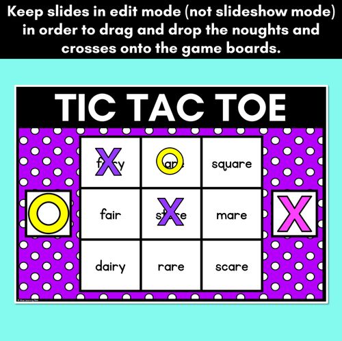 Resource preview 3 for DIGITAL TIC TAC TOE for R-Controlled AIR ARE - Phonics Activity for PowerPoint