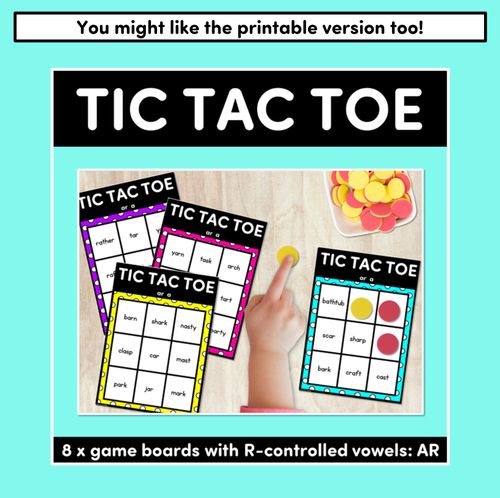 Resource preview 4 for DIGITAL TIC TAC TOE for R-Controlled AR A - Phonics Activity for PowerPoint