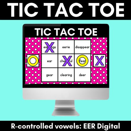 Resource preview 1 for DIGITAL TIC TAC TOE for R-Controlled EER - Phonics Activity for PowerPoint