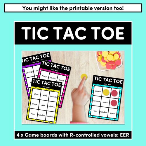 Resource preview 4 for DIGITAL TIC TAC TOE for R-Controlled EER - Phonics Activity for PowerPoint