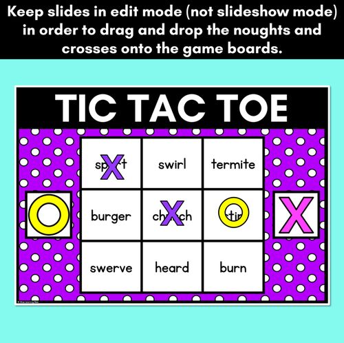 Resource preview 3 for DIGITAL TIC TAC TOE for R-Controlled ER - Phonics Activity for PowerPoint