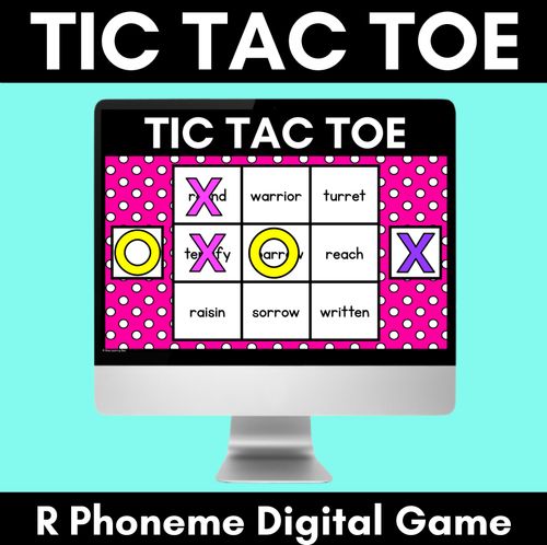 Resource preview 1 for DIGITAL TIC TAC TOE for Consonant Phoneme R, RR, WR - Phonics Activity for PowerPoint