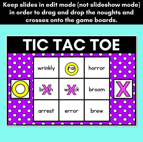 Resource preview 3 for DIGITAL TIC TAC TOE for Consonant Phoneme R, RR, WR - Phonics Activity for PowerPoint