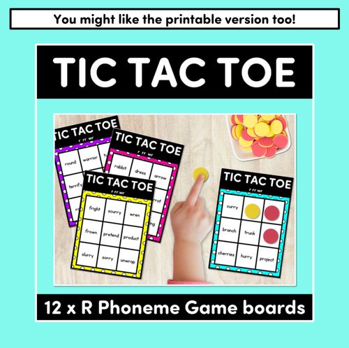 Resource preview 4 for DIGITAL TIC TAC TOE for Consonant Phoneme R, RR, WR - Phonics Activity for PowerPoint