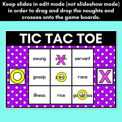 Resource preview 3 for DIGITAL TIC TAC TOE for Consonant Phoneme S, SS, C, CE - Phonics Activity for PowerPoint