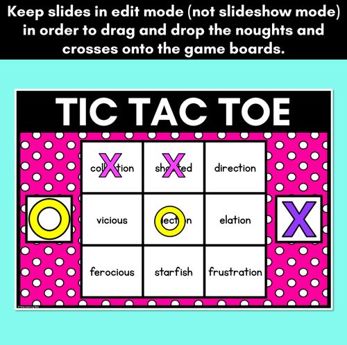 Resource preview 3 for DIGITAL TIC TAC TOE for Consonant Phoneme SH, CI, TI - Phonics Activity for PowerPoint